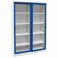 Hoge Schuifdeurkast Uit één Stuk CH - Transparant - Breedte 150 Cm - Manutan -FACOM Winkel AIG2037484