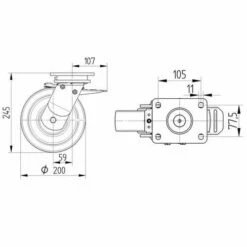Polyamide Zwenkwiel - Draagvermogen:1000 Tot 4000 Kg - Serie 9650 -FACOM Winkel AIG2514300