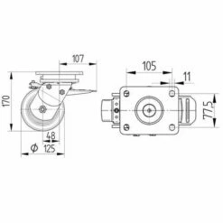 Polyamide Zwenkwiel - Draagvermogen:1000 Tot 4000 Kg - Serie 9650 -FACOM Winkel AIG2514305
