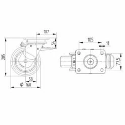 Polyamide Zwenkwiel - Draagvermogen:1000 Tot 4000 Kg - Serie 9650 -FACOM Winkel AIG2514307