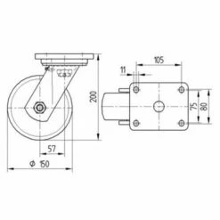Polyamide Zwenkwiel - Draagvermogen:1000 Tot 4000 Kg - Serie 9650 -FACOM Winkel AIG2514309