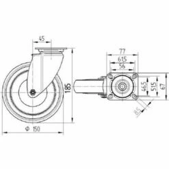 Zwenkwiel, INST. PP. - Stat.draagverm. 80-320 Kg-serie 2470 -FACOM Winkel AIG2514335