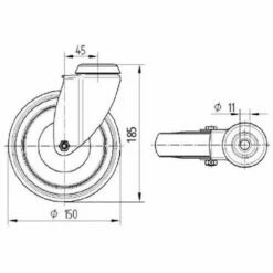 Zwenkwiel, INST. PP. - Stat.draagverm. 80-320 Kg-serie 2470 -FACOM Winkel AIG2514336