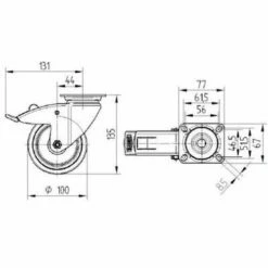 Zwenkwiel, INST. PP. - Stat.draagverm. 80-320 Kg-serie 2470 -FACOM Winkel AIG2514350