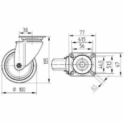 Zwenkwiel, INST. PP. - Stat.draagverm. 80-320 Kg-serie 2470 -FACOM Winkel AIG2514355