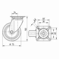 Zwenkwiel, INST. PP. - Stat.draagverm. 80-320 Kg-serie 2470 -FACOM Winkel AIG2514359
