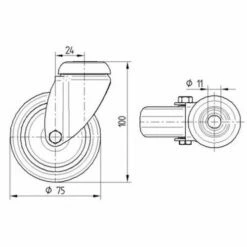 Zwenkwiel, INST. PP. - Stat.draagverm. 80-320 Kg-serie 2470 -FACOM Winkel AIG2514360