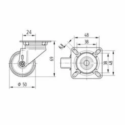 Zwenkwiel, INST. PP. - Stat.draagverm. 80-320 Kg-serie 2470 -FACOM Winkel AIG2514361