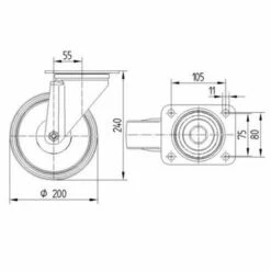 Zwenkwiel Staalpl. Stat.draagverm.140-1000 Kg.serie 3470 -FACOM Winkel AIG2514381