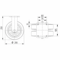 Bokwiel, Alu.stat.draagverm 1200-1500 Kg - Serie 9940 21 Bokwiel, Alu.stat.draagverm 1200-1500 Kg - Serie 9940 -FACOM Winkel AIG2514397