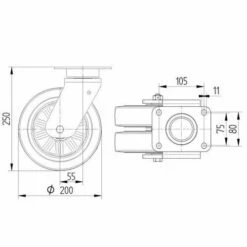 Zwenkwiel, Alu.stat.draagverm 1200-1500 Kg - Serie 9940 -FACOM Winkel AIG2514423