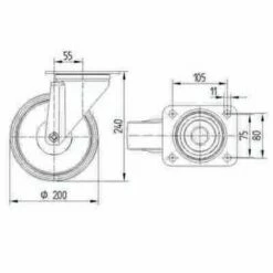 Zwenkwiel Ind. Al. Stat.draagverm.140-1000 Kg.serie 3470