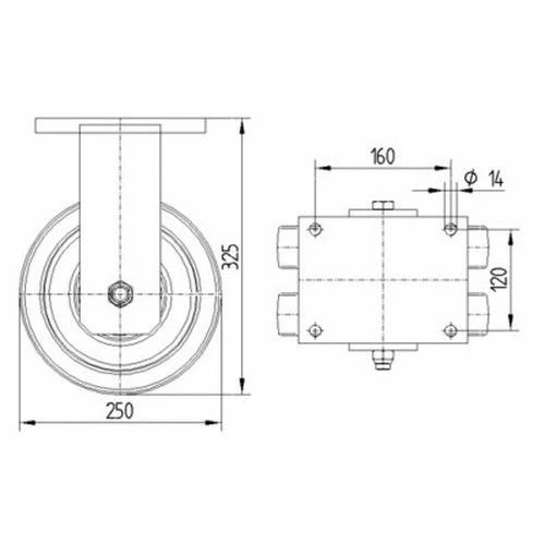 Bokwiel, Nylon. - Stat.draagverm. 1800-15000 Kg - Serie 9950 15 Bokwiel, Nylon. - Stat.draagverm. 1800-15000 Kg - Serie 9950 - Afbeelding 13