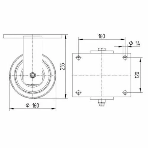 Bokwiel, Nylon. - Stat.draagverm. 1800-15000 Kg - Serie 9950 12 Bokwiel, Nylon. - Stat.draagverm. 1800-15000 Kg - Serie 9950 - Afbeelding 10