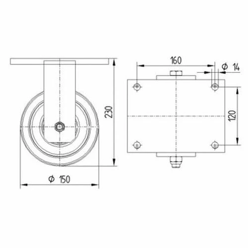 Bokwiel, Nylon. - Stat.draagverm. 1800-15000 Kg - Serie 9950 9 Bokwiel, Nylon. - Stat.draagverm. 1800-15000 Kg - Serie 9950 - Afbeelding 7