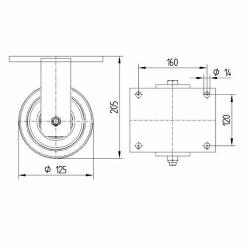 Bokwiel, Nylon. - Stat.draagverm. 1800-15000 Kg - Serie 9950 4 Bokwiel, Nylon. - Stat.draagverm. 1800-15000 Kg - Serie 9950 - Afbeelding 2
