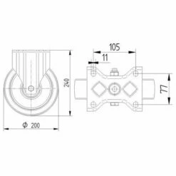 Bokwiel Nylon-HD-stat.draagverm. 600-1600 Kg - Serie 8670 -FACOM Winkel AIG2514541