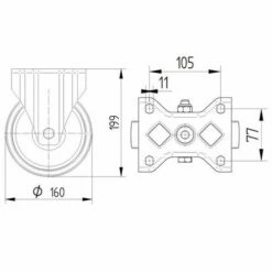 Bokwiel Nylon-HD-stat.draagverm. 600-1600 Kg - Serie 8670 -FACOM Winkel AIG2514544