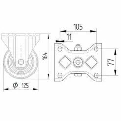 Bokwiel Nylon-HD-stat.draagverm. 600-1600 Kg - Serie 8670 -FACOM Winkel AIG2514546