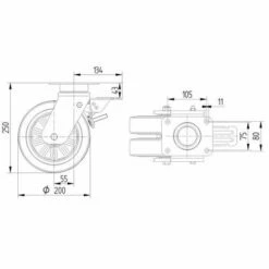 Zwenkwiel, Nylon - Stat.draagverm. 1200-1500 Kg - Serie 9940 -FACOM Winkel AIG2514548