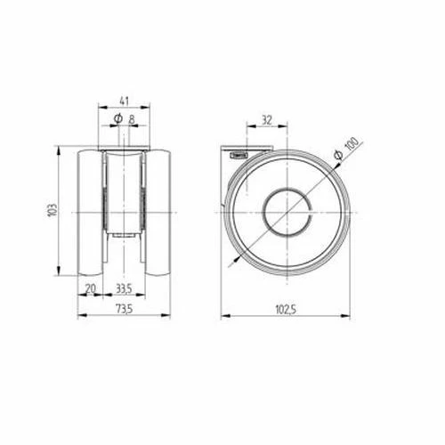 Zwenkwiel, INST. Nylon-stat.draagverm. 180-200 Kg-serie 5940 10 Zwenkwiel, INST. Nylon-stat.draagverm. 180-200 Kg-serie 5940 - Afbeelding 8