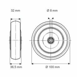 Bokwiel INST. PP - Stat.draagverm. 150-320 Kg - Serie 2470 -FACOM Winkel AIG2514637