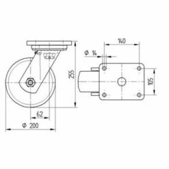 Zwenkwiel Gietijzer. Stat.draagverm. 1000-4000 Kg.serie 9650 -FACOM Winkel AIG2514648