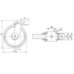Zwenkwiel Gietijzer. Stat.draagverm. 1000-4000 Kg.serie 9650 -FACOM Winkel AIG2514649