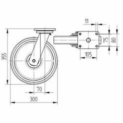 Zwenkwiel Gietijzer. Stat.draagverm. 1000-4000 Kg.serie 9650 -FACOM Winkel AIG2514650