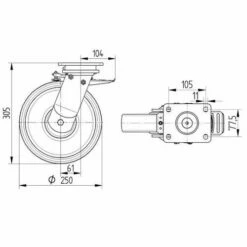 Zwenkwiel Gietijzer. Stat.draagverm. 1000-4000 Kg.serie 9650 -FACOM Winkel AIG2514651