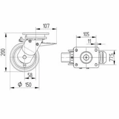 Zwenkwiel Gietijzer. Stat.draagverm. 1000-4000 Kg.serie 9650 -FACOM Winkel AIG2514658