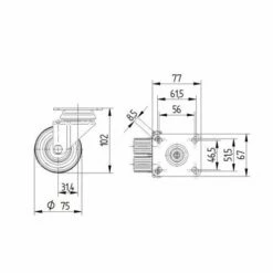 Zwenkwiel, INST. PP. - Stat.draagverm. 140-200 Kg-serie 2970 -FACOM Winkel AIG2514667