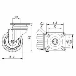 Zwenkwiel, INST. PP. - Stat.draagverm. 140-200 Kg-serie 2970 -FACOM Winkel AIG2514669