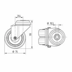 Zwenkwiel, INST. PP. - Stat.draagverm. 140-200 Kg-serie 2970 -FACOM Winkel AIG2514670