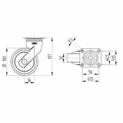Zwenkwiel, INST. PP. - Stat.draagverm. 200 Kg-serie 5380 21 Zwenkwiel, INST. PP. - Stat.draagverm. 200 Kg-serie 5380 - Afbeelding 19