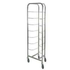 Rek RVS Op Wielen 8 Niveaus Voor Voedselbakken - GILAC