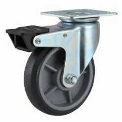 Rubberen Wielen Met Plaat - Draagvermogen 180 Kg