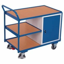 Ergonomische Wagen Met 3 Houten Plateaus En Kast - Draagvermogen 250 kg