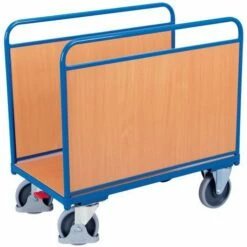 Ergonomische Wagen Met 2 Houten Zijpanelen - Draagvermogen 500 kg