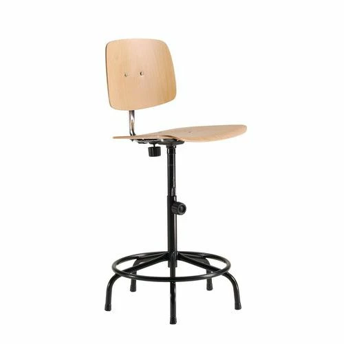 Houten Werkplaatsstoel - Met Spindel 3 Houten Werkplaatsstoel - Met Spindel