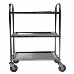 Rvs Plateauwagen - 3 Legborden - Draagvermogen 100 Kg