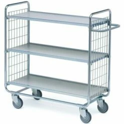 Wagen Met Geplastificeerde Houten Legborden - 3 Legborden - Draagvermogen 200 Kg