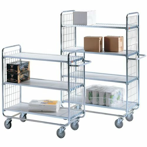 Wagen Met Geplastificeerde Houten Legborden - 3 Legborden - Draagvermogen 200 Kg 4 Wagen Met Geplastificeerde Houten Legborden - 3 Legborden - Draagvermogen 200 Kg - Afbeelding 2