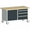 Verrijdbare Werkbank Uit één Stuk, Met Kast En Lades - Bott
