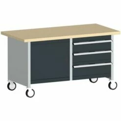 Verrijdbare Werkbank Uit één Stuk, Met Kast En Lades - Bott