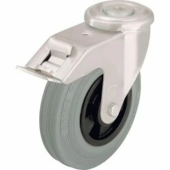 Zwenkwiel Met Boutgat En Rem - Draagvermogen 50 Tot 205 Kg - Grijs