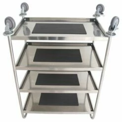 Plateauwagen Van Roestvast Staal - 4 Plateaus - Draagvermogen 200 kg -FACOM Winkel AIG4416251