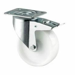 Zwenkwiel Met Grondplaat Geremd - Draagvermogen 150 Tot 300 Kg