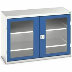 Hoge Kast Verso 1300x550x900mm Met Raamdeur En 2 Legborden - BOTT