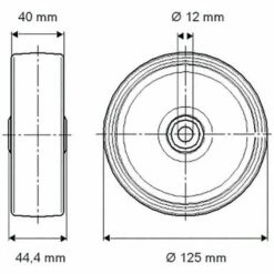 Wiel Elastech Draagvermogen: 250 Kg_Tente